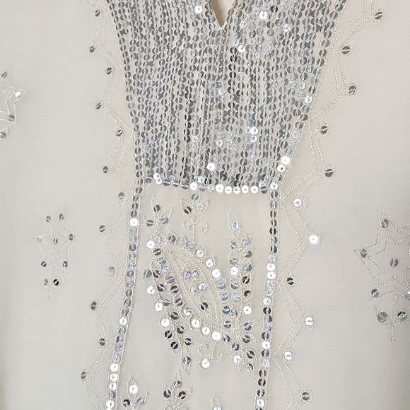 White Sequin indowestern tunic top - Picture 5 of 6